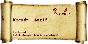 Kocsár László névjegykártya
