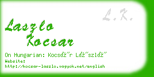 laszlo kocsar business card